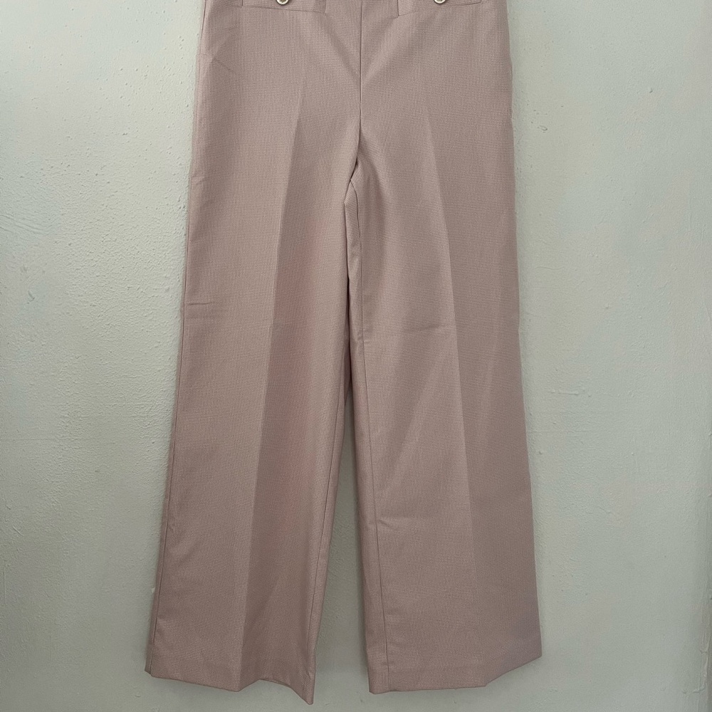 Ann Taylor Factory Pink Houndstooth Pencil Skirt